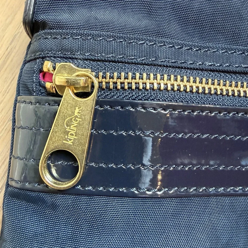 Kipling Adelaide‎ True Blue Patent Combo Crossbody Shoulder Bag HB6618-409